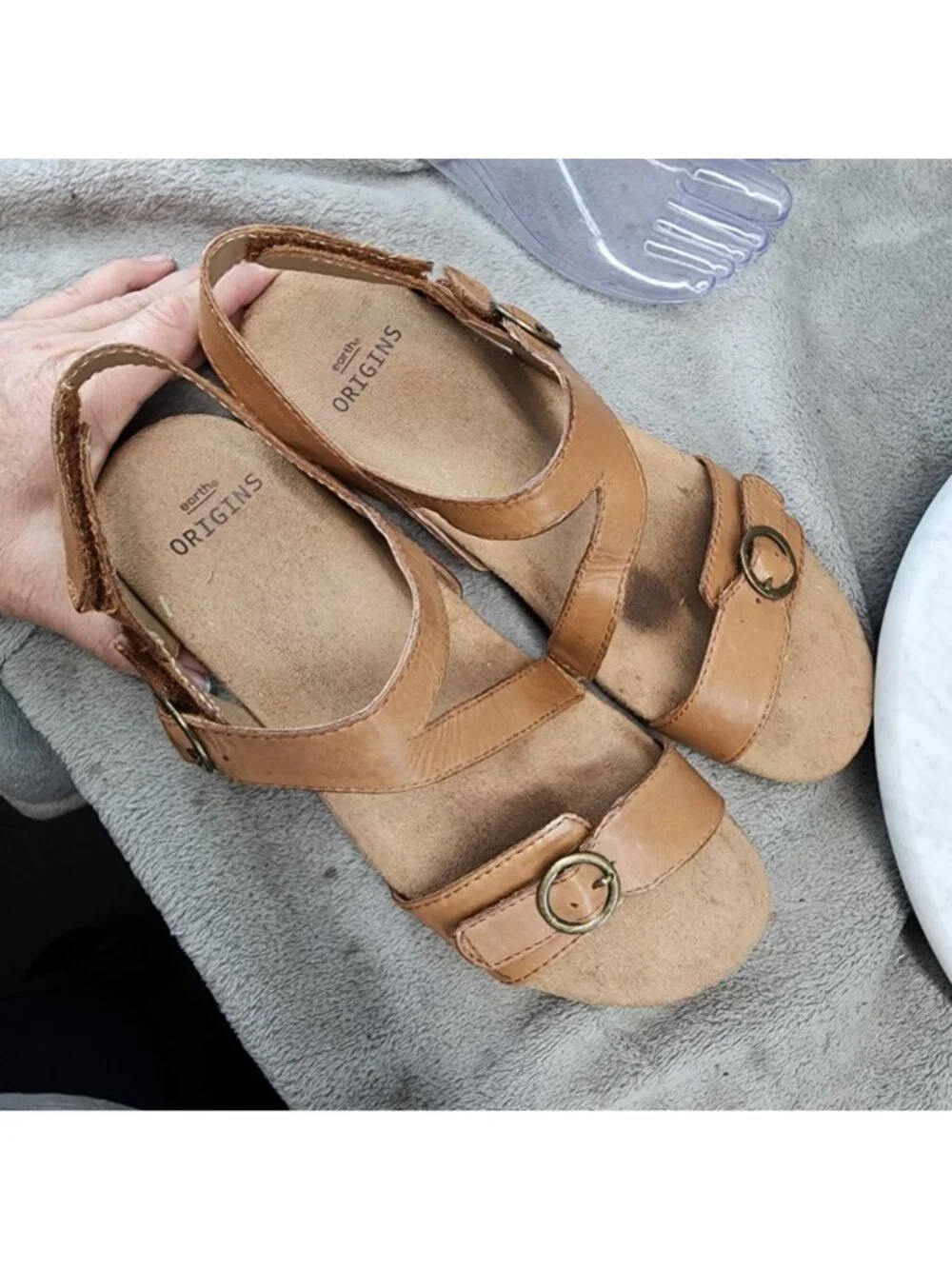 Earth Origins Sandals Womens Size 9 Brown Leather Beck Sandals *Read*